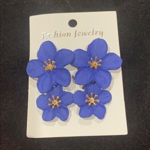 Brand new matte blue studs